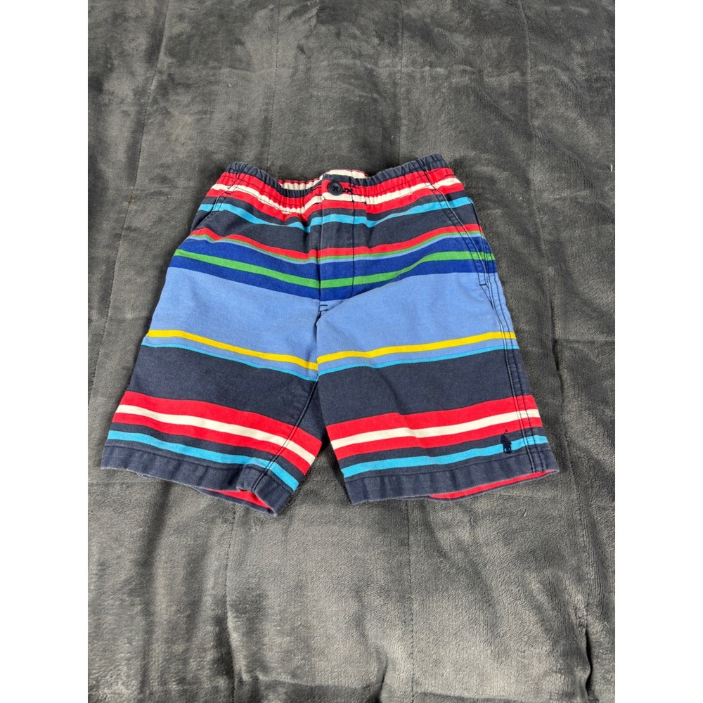 Polo Ralph Lauren Kids Striped Shorts Multicolor Blue Red Size 6 Elastic Waist